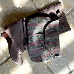 Naughty Monkey boots with a Vintage Rappi Woven Clutch